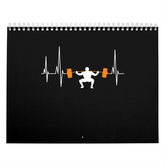 Barbell Weightfting Heartbeat Bodybuilding Cool Kalender (Titelbild)