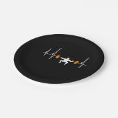 Barbell Weightfting Heartbeat Bodybuilding Cool Pappteller (Schrägansicht)