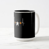 Barbell Weightfting Heartbeat Bodybuilding Cool Zweifarbige Tasse (VorderseiteRechts)