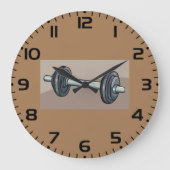 Barbell Weightlift Gym Fitness Lover Große Wanduhr (Vorderseite)