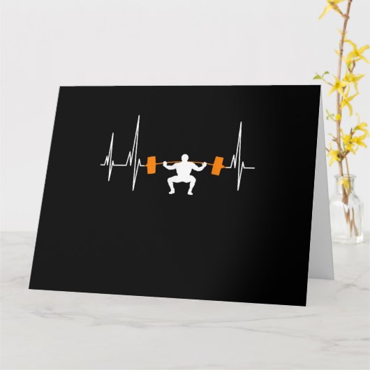 Barbell Weightlift Heartbeat-Bodybuilding Karte (Gelbe Blume)