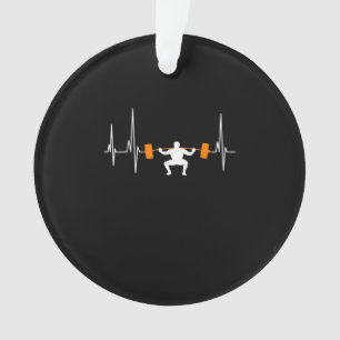Barbell Weightlift Heartbeat-Bodybuilding Ornament