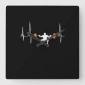 Barbell Weightlift Heartbeat-Bodybuilding Quadratische Wanduhr (Vorderseite)