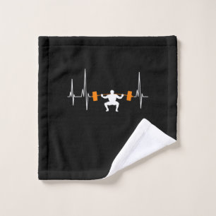 Barbell Weightlift Heartbeat-Bodybuilding Waschlappen