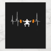 Barbell Weightlift Heartbeat-Bodybuilding Weinetikett (Einzelnes Label)