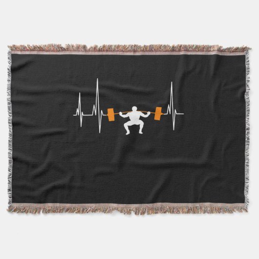 Barbell Weightlifting Heartbeat Bodybuilding Cool Decke (Vorderseite)