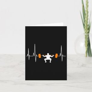 Barbell Weightlifting Heartbeat Bodybuilding Cool Karte