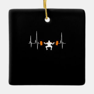 Barbell Weightlifting Heartbeat Bodybuilding Cool Keramikornament