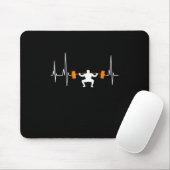 Barbell Weightlifting Heartbeat Bodybuilding Cool Mousepad (Mit Mouse)
