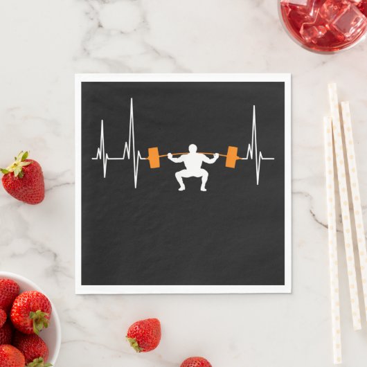 Barbell Weightlifting Heartbeat Bodybuilding Cool Serviette (Beispiel)