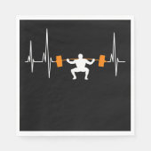 Barbell Weightlifting Heartbeat Bodybuilding Cool Serviette (Vorderseite)
