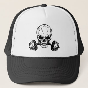 Barbells und Schädel Truckerkappe