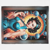 Barbenheimer Retro Fusion Atomic Age Mode Fleecedecke (Vorderseite (Horizontal))