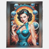 Barbenheimer Retro Fusion Atomzeitfashion Fleecedecke (Vorderseite)