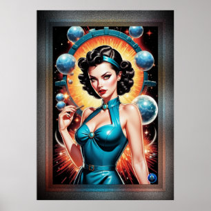Barbenheimer Retro Fusion Atomzeitfashion Poster