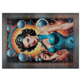 Barbenheimer Retro Fusion Atomzeitfashion Schneidebrett (Vorderseite)