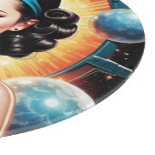 Barbenheimer Retro Fusion Atomzeitfashion Schneidebrett (Ecke)