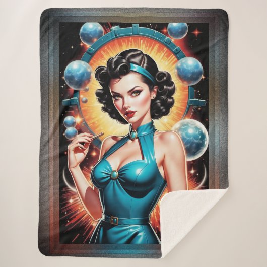 Barbenheimer Retro Fusion Atomzeitfashion Sherpadecke (Vorderseite)