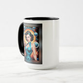 Barbenheimer Retro Fusion Atomzeitfashion Tasse (Vorderseite Links)