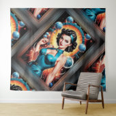 Barbenheimer Retro Fusion Atomzeitfashion Wandteppich (Beispiel (Horizontal))