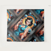 Barbenheimer Retro Fusion Atomzeitfashion Wandteppich (Vorderseite (Horizontal))