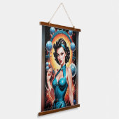 Barbenheimer Retro Fusion Atomzeitfashion Wandteppich Mit Holzrahmen (Gewinkelt)