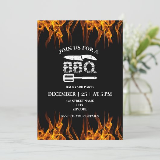 Barbeque Backyard Party Einladung (Stehend Vorderseite)