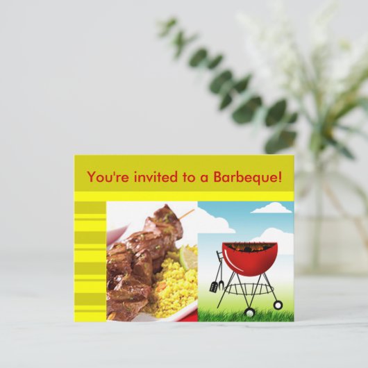 Barbeque Einladung Postkarte (Stehend Vorderseite)