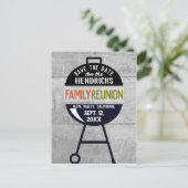 Barbeque Family Wiedersehen Save the Date Postkart Postkarte (Stehend Vorderseite)