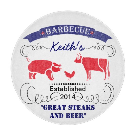 Barbeque, GRILLEN Cutting Board Schneidebrett (Vorderseite)