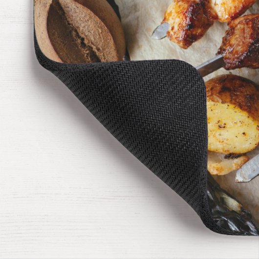 Barbeque Hühnerfleisch Rindfleisch Egplant Capsicu Mousepad (Ecke)