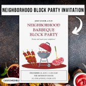 Barbeque Neighbhood Fun Block Party Einladung