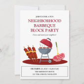 Barbeque Neighbhood Fun Block Party Einladung (Vorderseite)