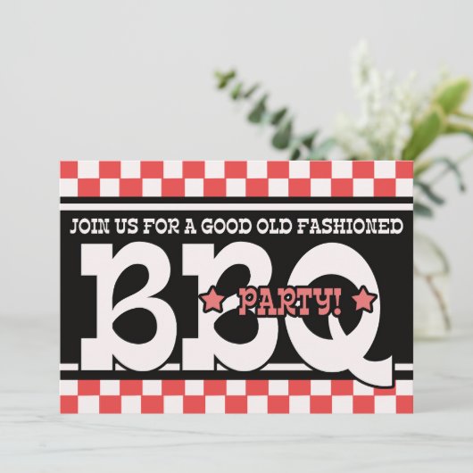 Barbeque-Party Einladung (Stehend Vorderseite)