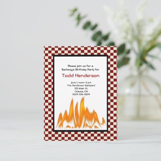 Barbeque-Party Einladung (Stehend Vorderseite)