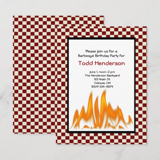 Barbeque-Party Einladung (Vorne/Hinten)