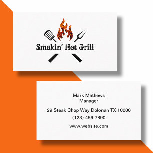 Barbeque Restaurant und Grillkarten Visitenkarte