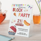 Barbeque Snack Picknick Spaß Nachbarn Party Sockelschild (In Situ)