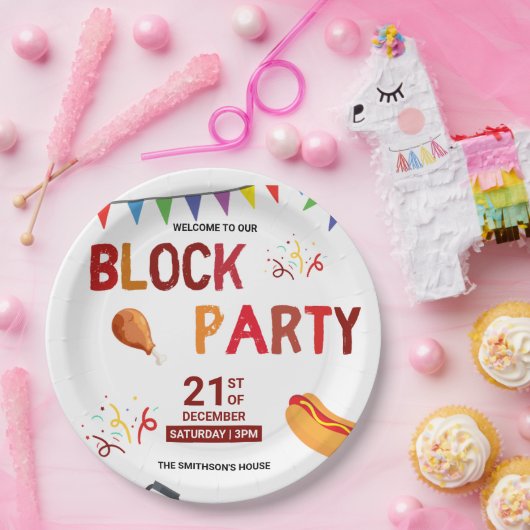 Barbeque Snack Picknick Spaß Nachbarschaftsblock P Pappteller (Party)