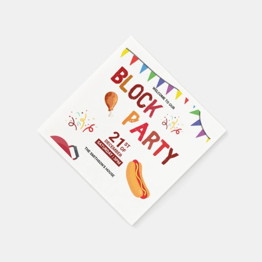 Barbeque Snack Picknick Spaß Nachbarschaftsblock P Serviette (Ecke)