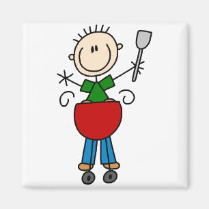 Barbeque Strichmännchen Magnet