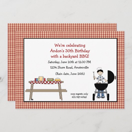Barbeque Time Einladung (Vorne/Hinten)
