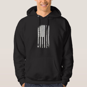 Barber American Flag Friseur Patriotic Vintag Hoodie