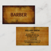 Barber Antique Brushed Business Card Visitenkarte (Vorne/Hinten)