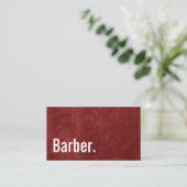 Barber Babershop Minimalistische Imitate Red Velve Visitenkarte (Stehend Vorderseite)