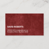 Barber Babershop Minimalistische Imitate Red Velve Visitenkarte (Rückseite)