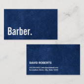 Barber Babershop Minimalistischen Imitat Navy Blue Visitenkarte (Vorne/Hinten)