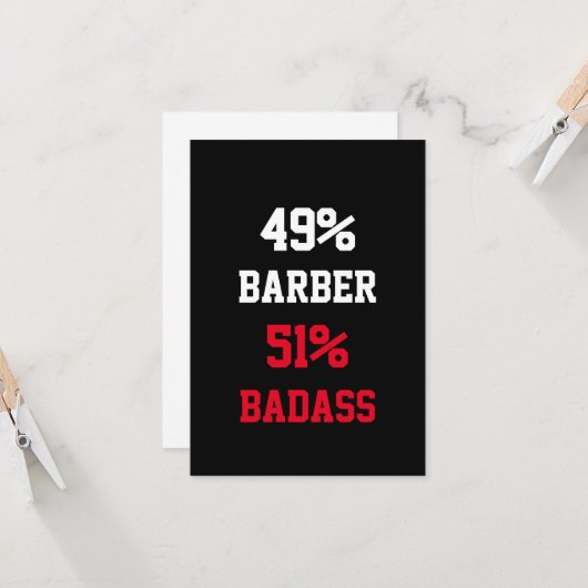 Barber Badass Card Karte (Vorderseite/Rückseite Beispiel)