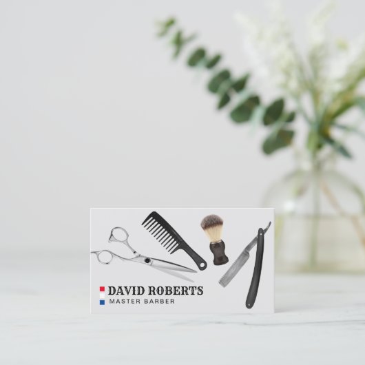 Barber Barbershop Beruflich Hair Stylist Visitenkarte (Stehend Vorderseite)