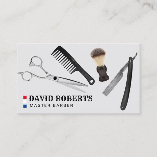 Barber Barbershop Beruflich Hair Stylist Visitenkarte (Vorderseite)